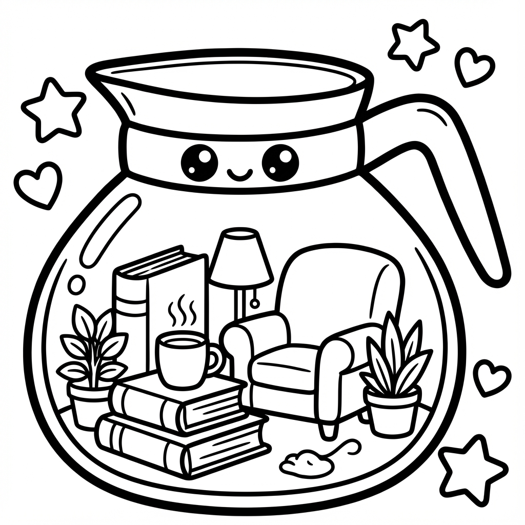 Nighttime lighthouse in a lantern, a large outline coloring pages design.